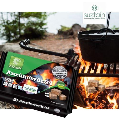 Flash - Naturliga Tändkuber - Trä og vax - 64 stk Flash 