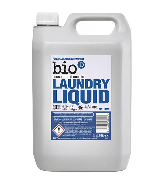 BIO-D Laundry Liquid - Miljövänligt Flytande Tvättmedel - Utan Doft - 5 L Bio-D 