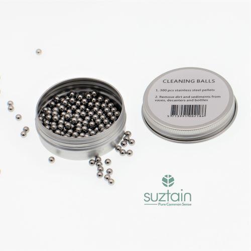 Rostfritt stål kulor til diskning av kalk och smuts i vas och flaskor GreenGenius 