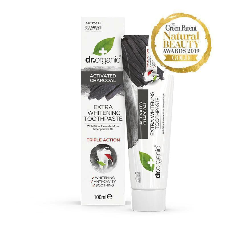 Dr. Organic Toothpaste - Tandkräm - Activated Charcoal - 100ml Dr. Organic 