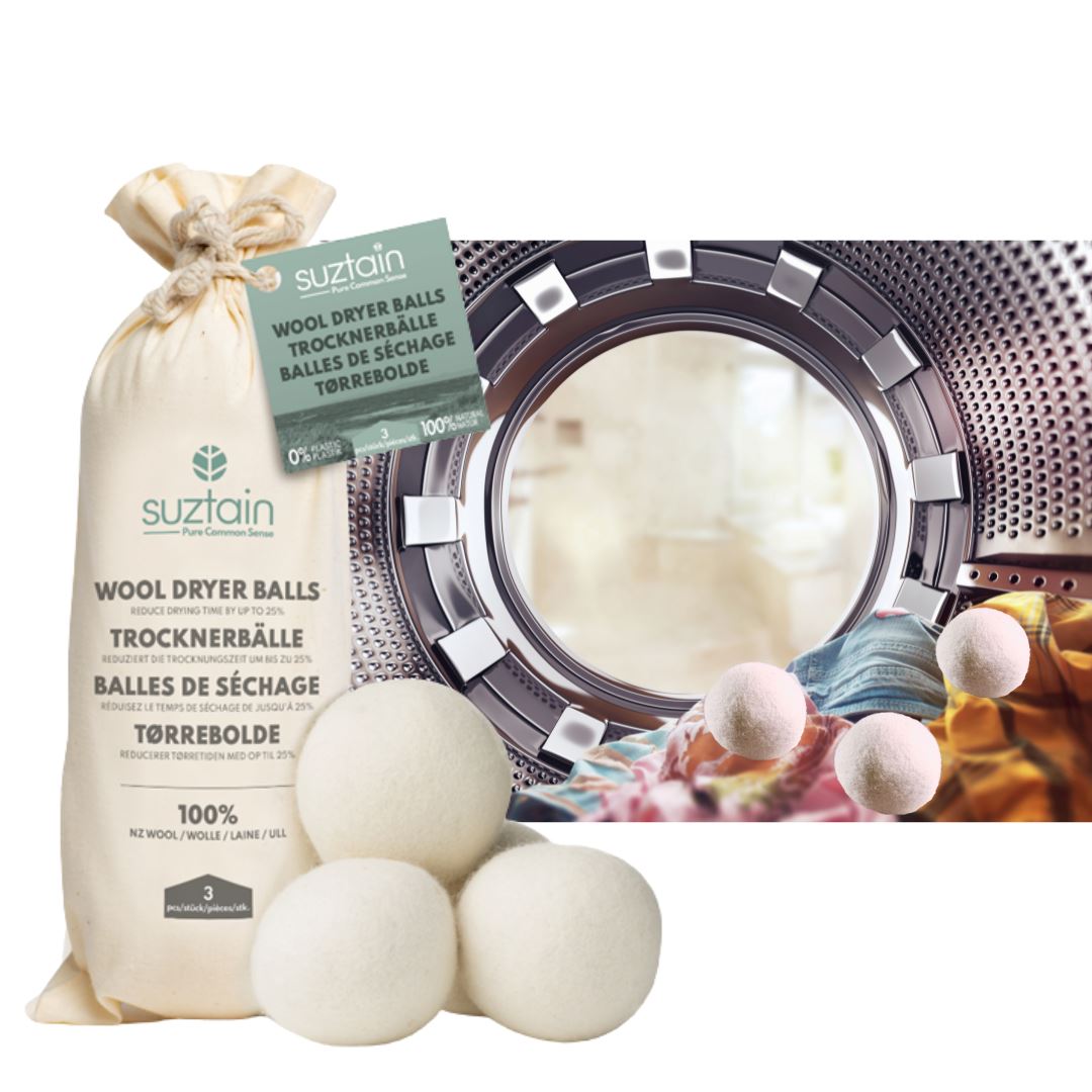 Suztain – Torkbollar av 100% NZ ull – 3 st. Suztain 