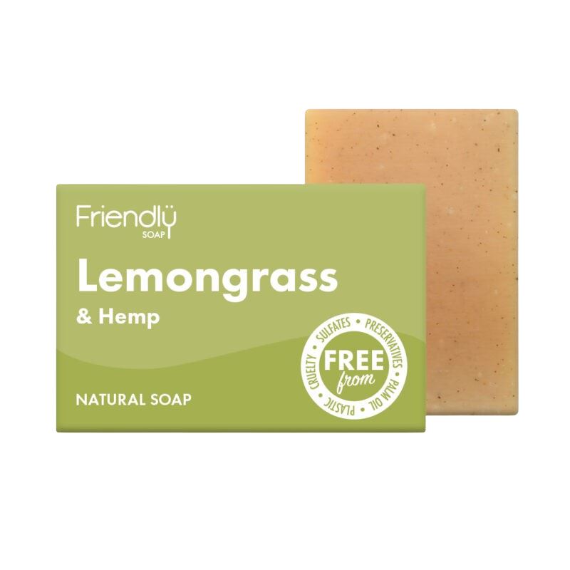 Friendly Citrongräs & hampa tvål, 100 % naturlig och vegansk Friendly Soap 