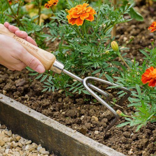 KS SS Hand 3 Prong Cultivator Kent & Stowe 