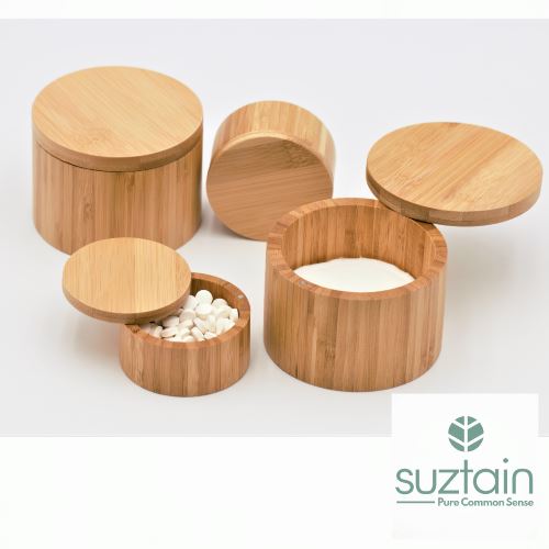 Suztain - Bambu pillerbox med lok - Small Suztain 