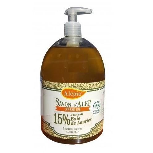 Alépia - Premium Aleppo flytande tvål - 15% Lagerbärsolja - Ekologisk - 500ml Alépia 