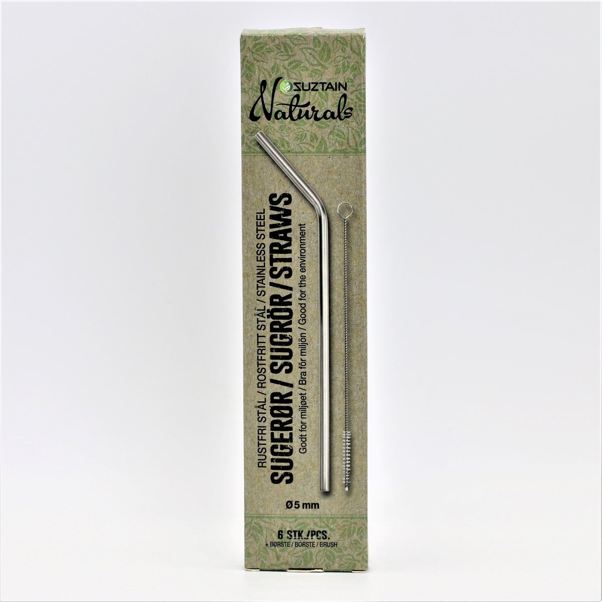 Suztain Naturals - Sugrör av stål 5 mm - 6 st Suztain 