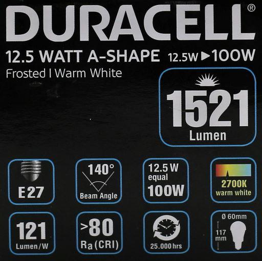 Duracell - LED -glödlampor (A -form) 1521Lm Duracell 