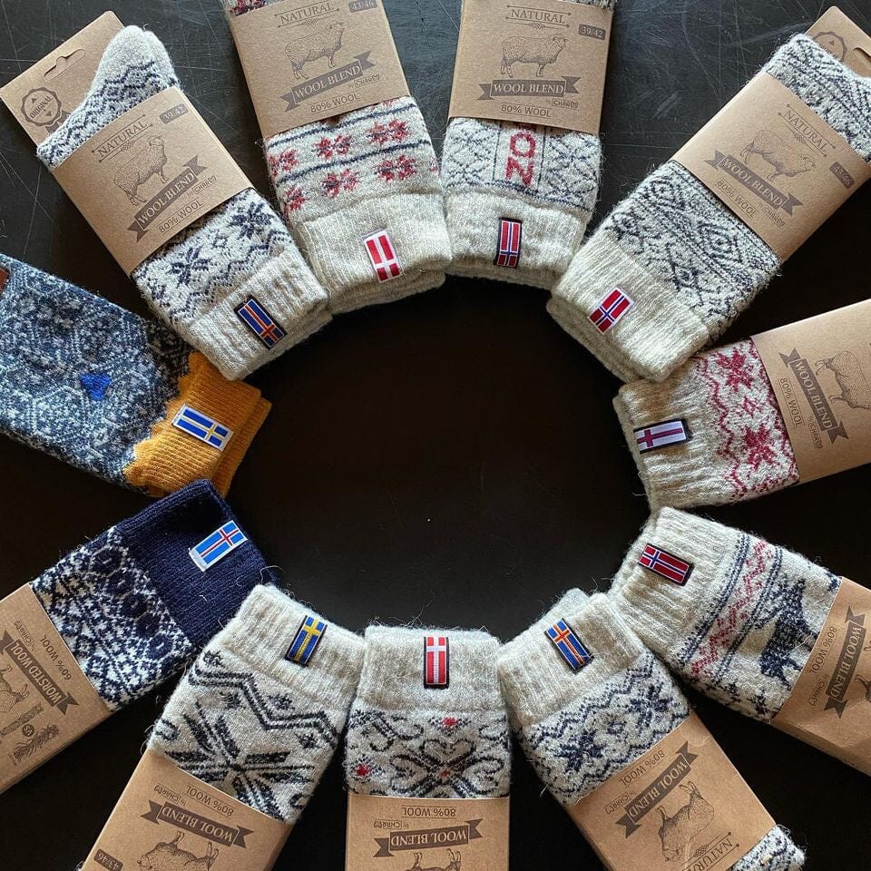 Wool Wear ullsockor 80% - ren ull - Norway motiv - 1par Apparel & Accessories Charm 
