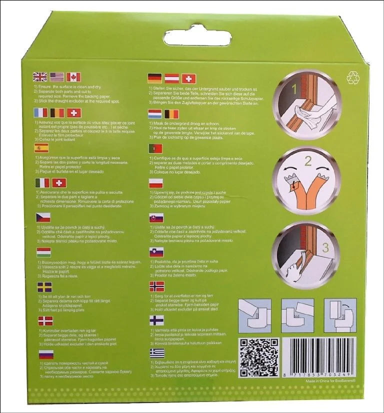 EcoSavers trækaflukker til vindue/dør - E-profil / 6 meter EcoSavers 